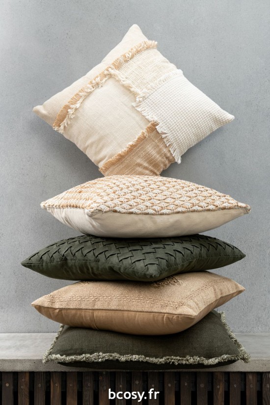 Jolipa Coussin Demi Cercle Coton Beig.