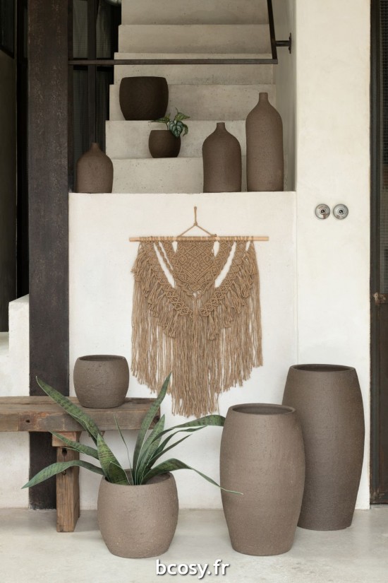 Jolipa Cachepot Enya Ceramique Marron Xlarge.