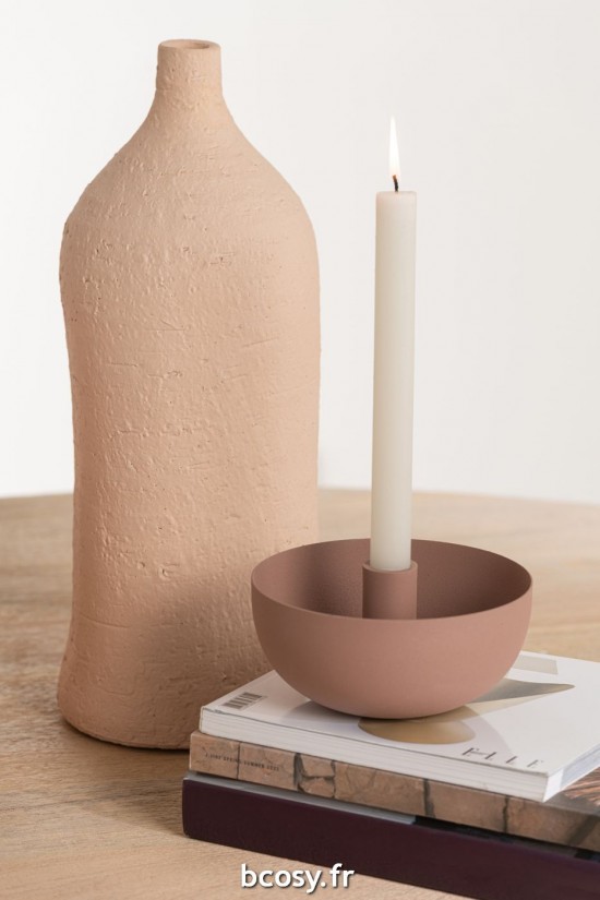 Jolipa Vase Enya Bouteille Ceramique Beige Large.