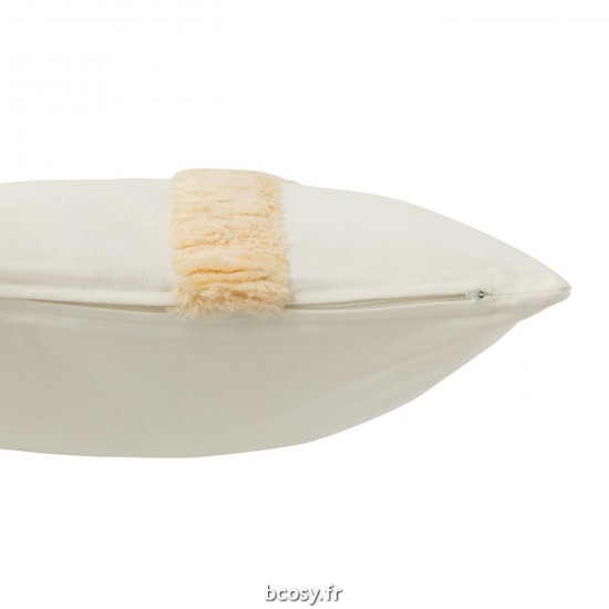 J-Line J Line coussins Jolipa Coussin Cercle Textile Blanc Beige.