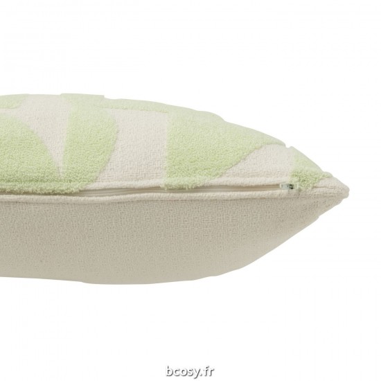 J-Line J Line coussins Jolipa Coussin Geo Textile Blanc Vert Menthe.