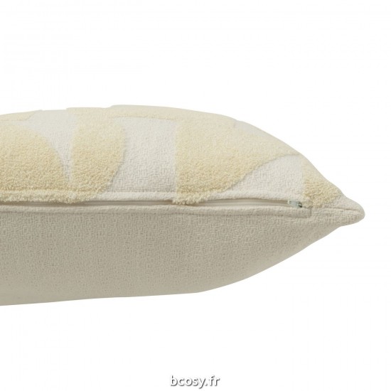 J-Line J Line coussins Jolipa Coussin Geo Textile Blanc Jaune Clair.