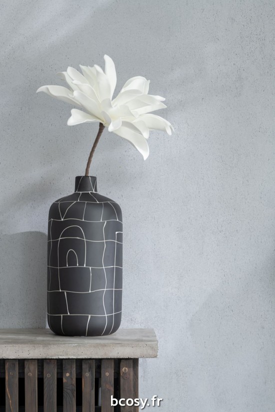 Jolipa Vase Bouteille Japon Ceramique Noir Small.