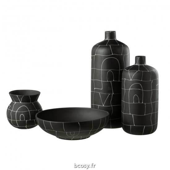 J-Line J Line vases Jolipa Vase Bouteille Japon Ceramique Noir Large.