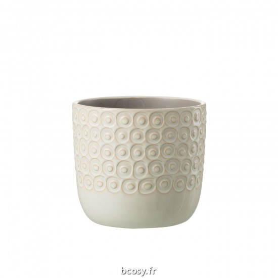 J Line Cachepot Boule Ceramique Blanc Large L17xB17xH15 cm JLine 34232 by Jolipa 34232.