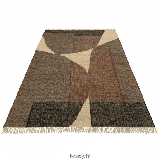 J-Line J Line tapis moquettes Jolipa Tapis Dakar Poly Creme Marron.