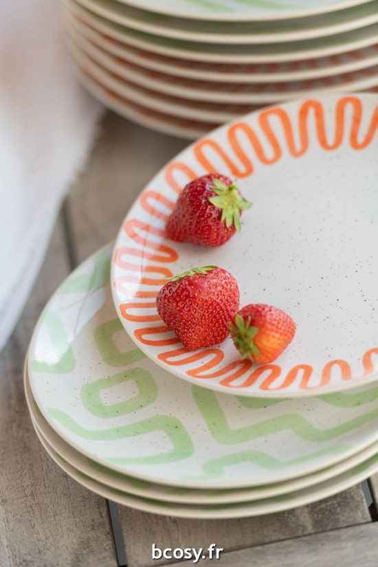 Jolipa Assiette Motif Porcelaine Vert Small.