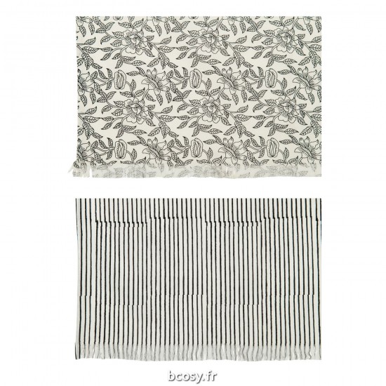 J-Line J Line textiles Jolipa Nappe Indi Textile Noir Assortiment De 2.