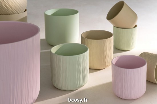 Jolipa Cachepot Gen Ceramique Pistache Xxl Assortiment De 2.