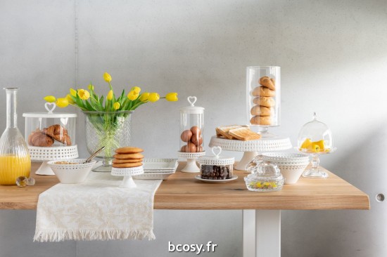 Jolipa Plat A Tarte Sous Verre Ceramique Blanc Small.