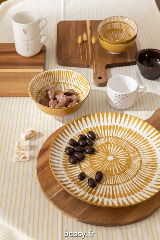Jolipa Bol Jam Porcelaine Blanc Ocre Large.