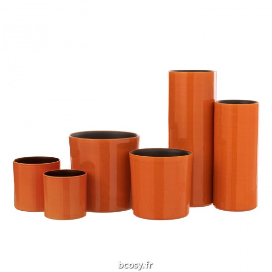 J-Line J Line Grands vases Grand vase Vases hauts Vase haut. Jolipa Vase Flexible Ceramique Orange Large.
