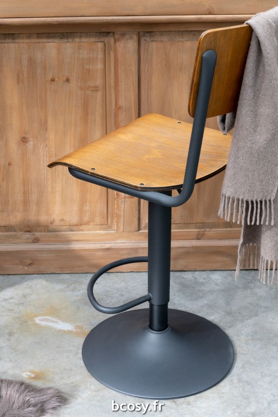 J-Line Silla De Bar Maderal/Metal Marron.