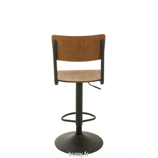Jolipa Chaise De Bar Bois Metal Marron.