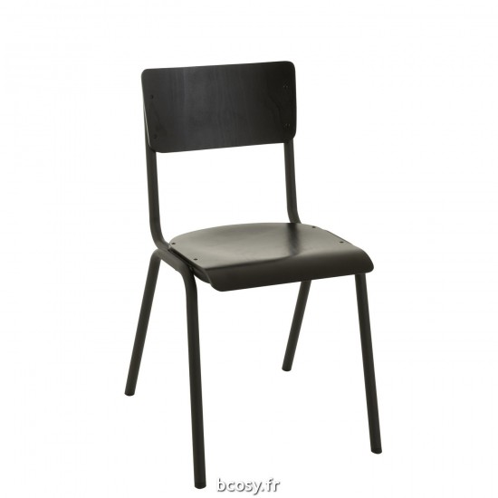 J Line Chaise Bois Metal Noir JLine 35002 by Jolipa 35002.