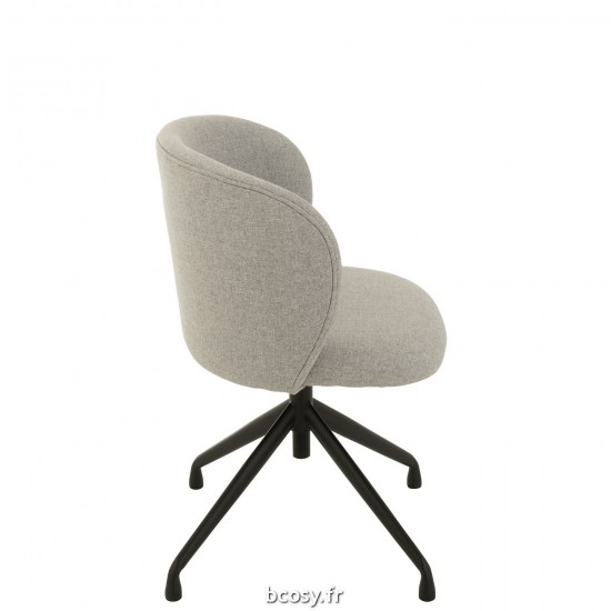 J-Line J Line chaises pivotantes Jolipa Chaise Turn Up Down Lin Gris.
