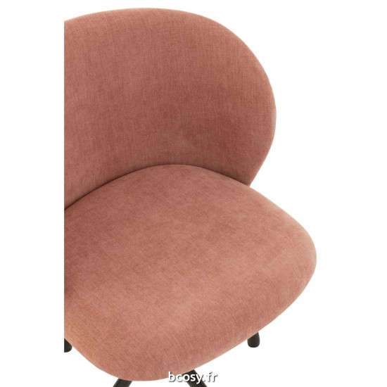 J-Line J Line chaises pivotantes Chaise Turn Up Down Textile Rose Clair.