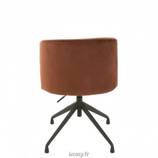 Jolipa Chaise Turn Up Down Velours Marron Fonce.