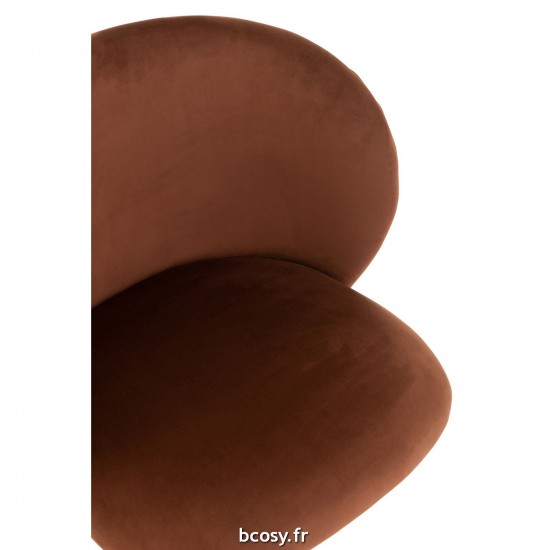 J-Line J Line chaises pivotantes Chaise Turn Up Down Velours Marron Fonce.