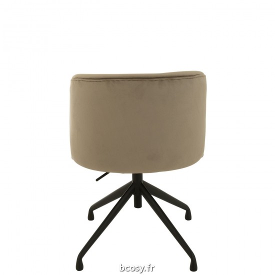 Jolipa Chaise Turn Up Down Velours Gris Fonce.