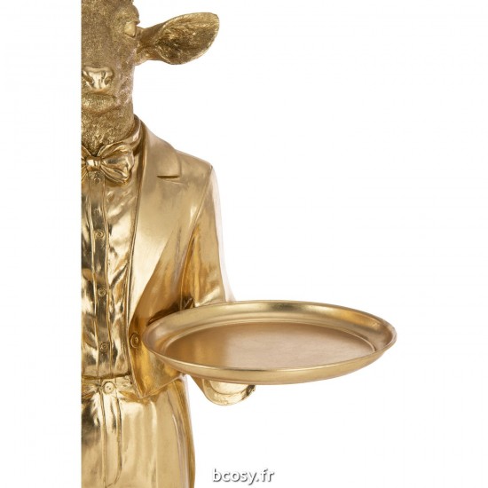 J-Line J Line elans leopards de noel Jolipa Cerf Serveur Plateau Poly Or.