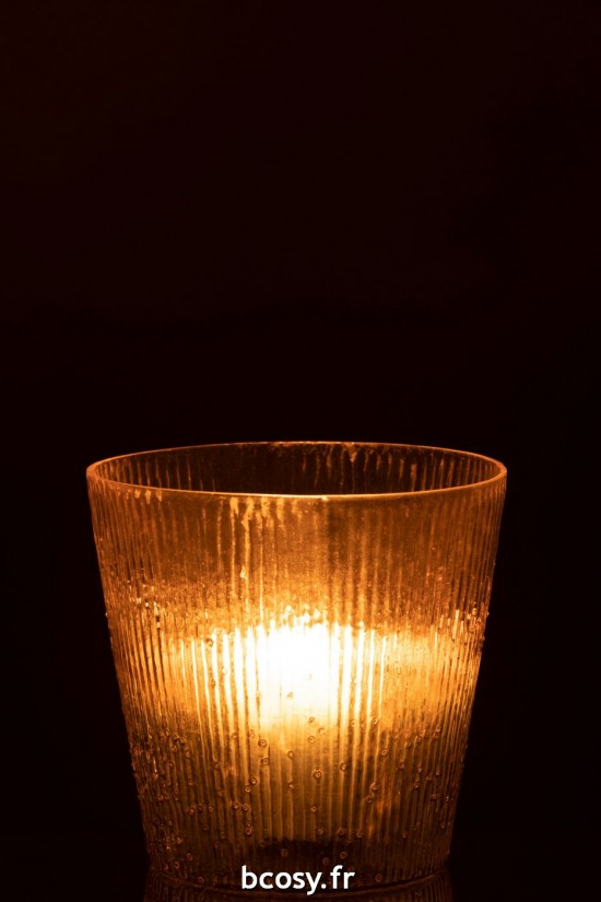 J-Line J Line photophores Jolipa Photophore Cotele Verre Rose Large.