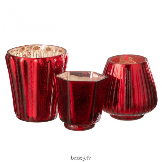 Jolipa Photophore Verre Rouge.