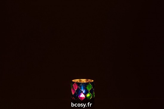 J-Line J Line photophores Jolipa Photophore Mosaic Verre Mauve Small.