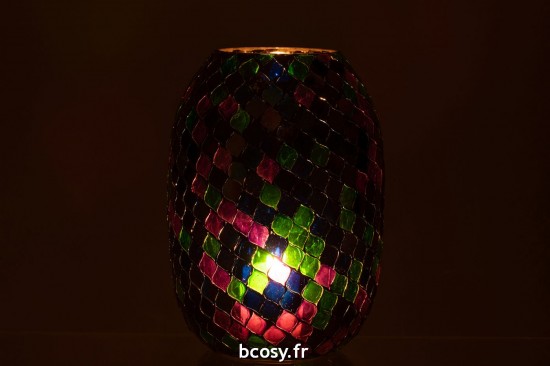 J-Line J Line photophores Jolipa Photophore Mosaic Verre Mauve Extra Large.