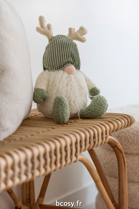 Jolipa Lutin Bois De Cerf Textile Vert Beige Large.