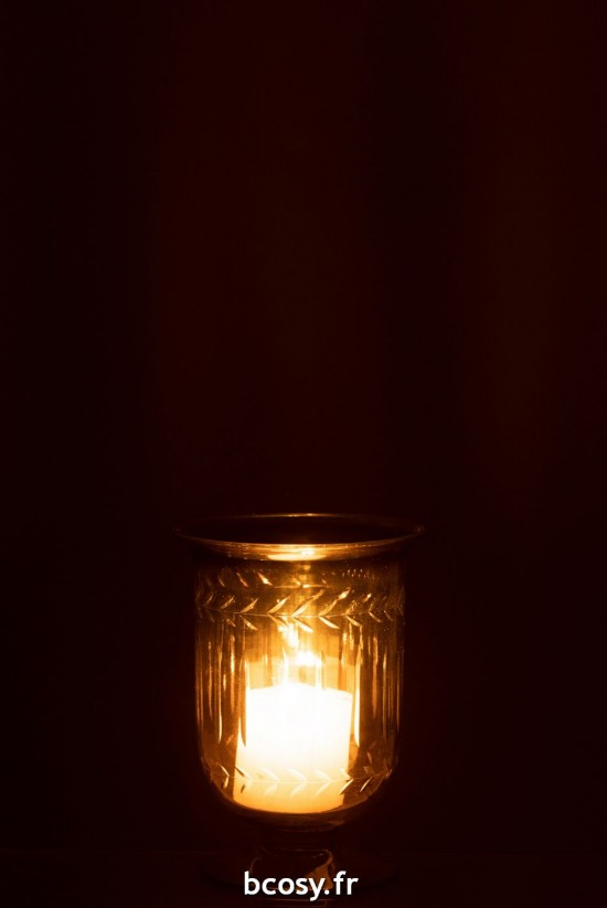 J-Line J Line vases Jolipa Photophore Romain Tige Verre Fume Small.