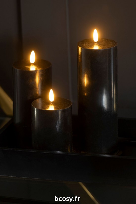 Jolipa Bougie Led Noir Large.