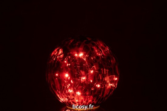 J-Line J Line Lumières de Noël. Lampe de Noël. Lampes de Noël Jolipa Boule Led Verre Tache Rouge Noir.