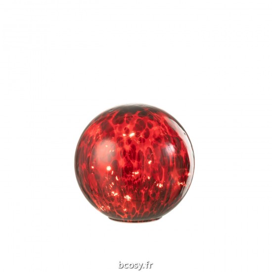 J Line Boule Led Verre Tache Rouge Noir JLine 35625 by Jolipa 35625.
