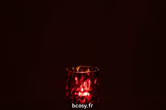 J-Line J Line photophores Jolipa Photophore Verre Tache Rouge Noir Small.