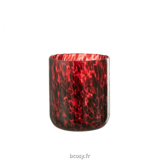 J Line Photophore Verre Tache Rouge Noir Large JLine 35628 by Jolipa 35628.