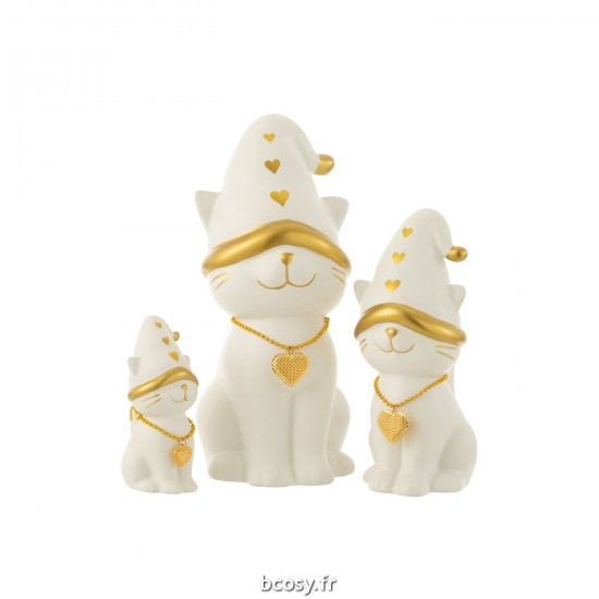 J-Line J Line hivers Jolipa Chat Coeur Chapeau Dolomite Blanc Or Large.