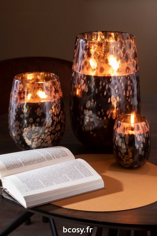 Jolipa Bougie Senteur Noir Mix Verre Small.