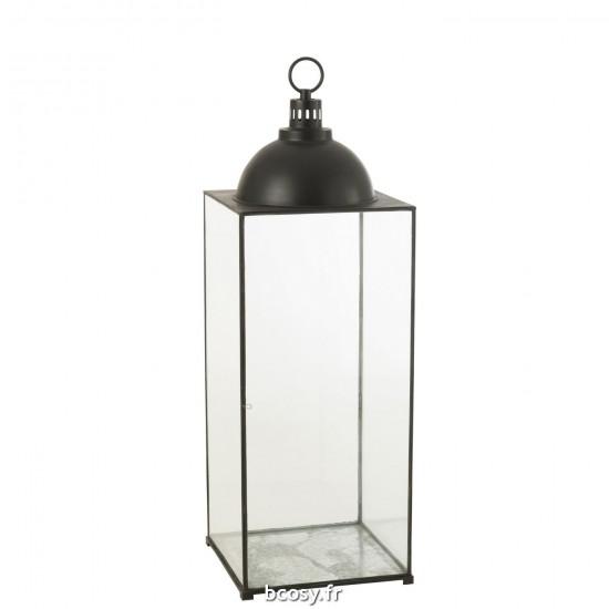 J Line Lanterne Hagrid Verre Fer Noire Large JLine 35914 by Jolipa 35914.