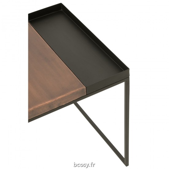 J-Line Set 2 Tavolini Metallo Bronzo/Nero.