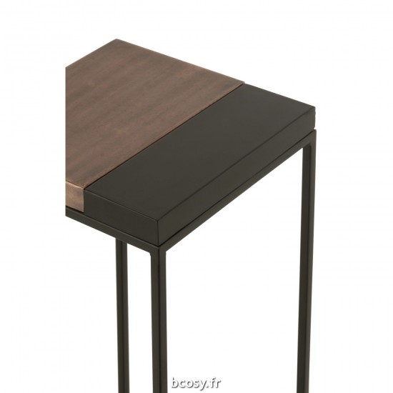 Jolipa Set De 2 Tables Gigogne Haute Metal Bronze Noir.