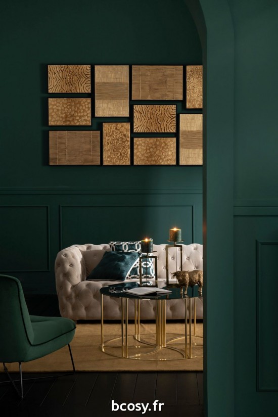 J-Line Set Van Zes Tafels Tornado Goud Metaal/Mdf/Glas.