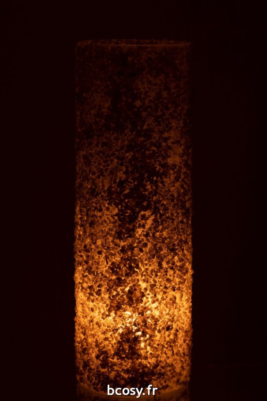 J-Line J Line photophores Jolipa Bougeoir Rock Verre Cailloux Blanc Extra Large.