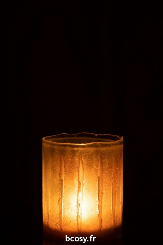 J-Line J Line photophores Jolipa Bougeoir Sucre Verre Jaune Small.