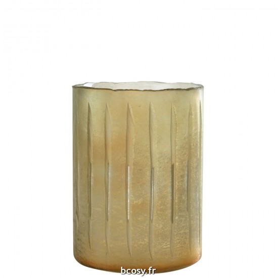 J Line Bougeoir Sucre Verre Jaune Large JLine 36037 by Jolipa 36037.