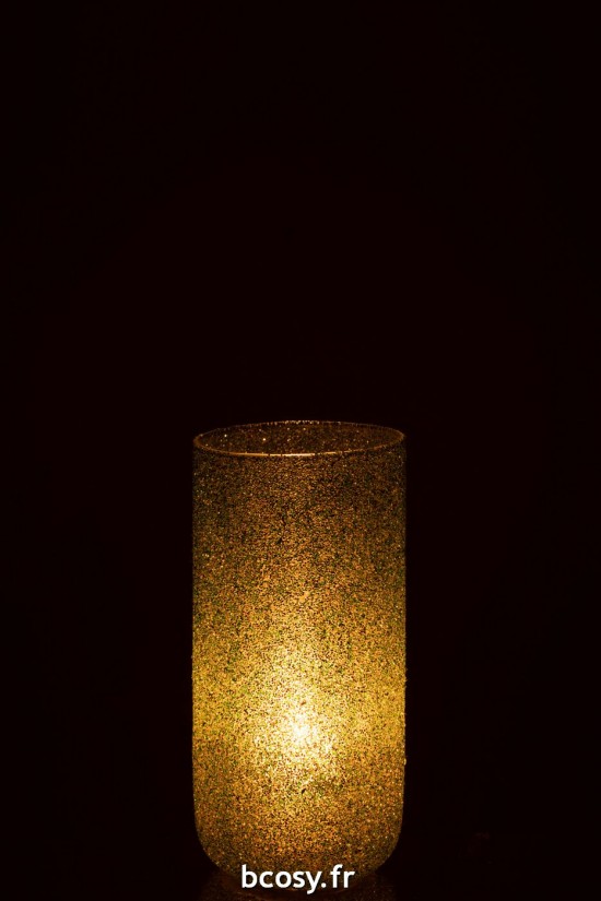 J-Line J Line photophores Jolipa Bougeoir Fore Verre Vert Large.