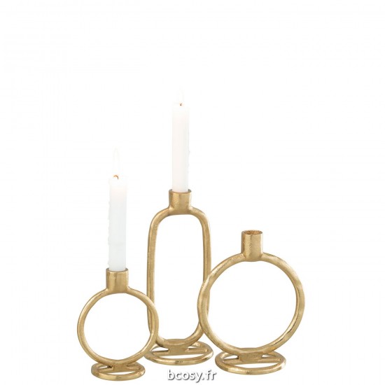 Jolipa Bougeoir Anneau Aluminium Or Large.