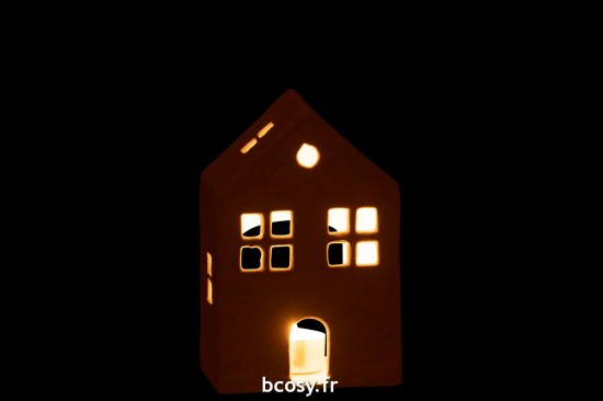 J-Line J Line photophores Jolipa Bougeoir Maison Aluminium Blanc.