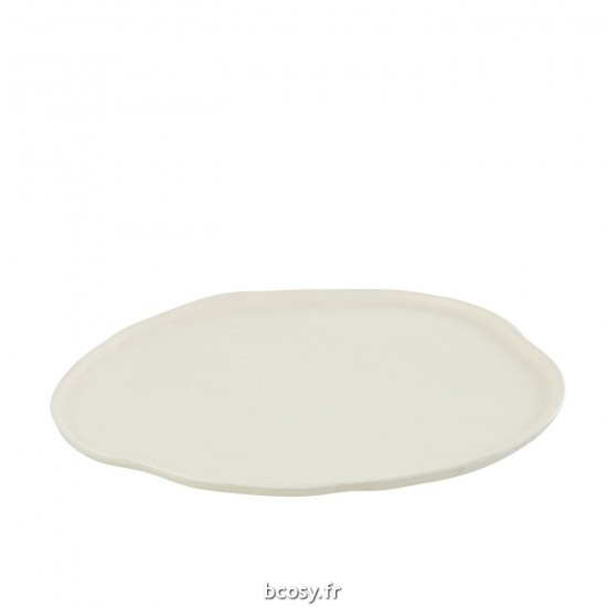 J Line Plateau Rond Aluminium Blanc Large JLine 36266 by Jolipa 36266.