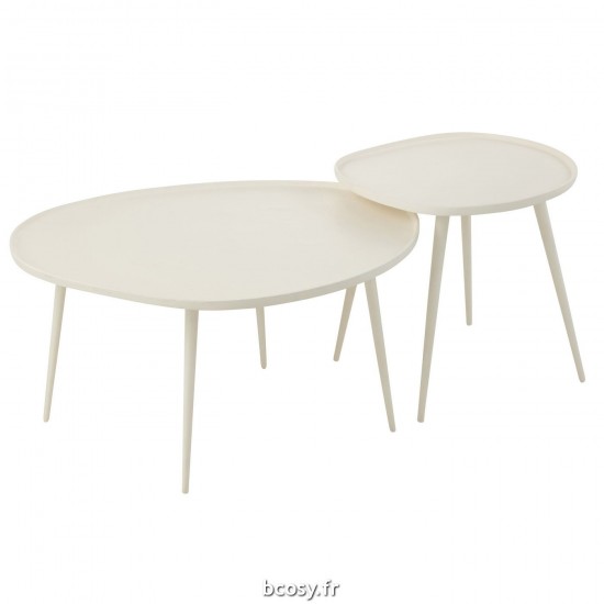 J Line Set De 2 Tables Vinta Aluminium Blanc JLine 36277 by Jolipa 36277.
